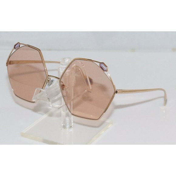 New Women\'s Bvlgari Pink Gold Geometric Sunglasses main image 4